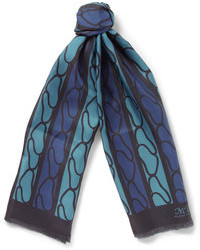 Темно-синий шелковый шарф