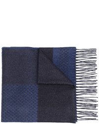 Мужской темно-синий шелковый шарф с принтом от Canali