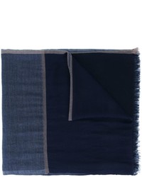 Мужской темно-синий шелковый шарф от Brunello Cucinelli