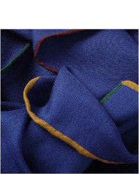 Женский темно-синий шелковый шарф от Loro Piana