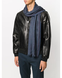 Мужской темно-синий шелковый шарф от Loro Piana