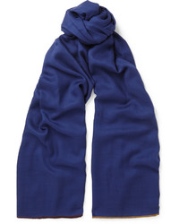 Женский темно-синий шелковый шарф от Loro Piana