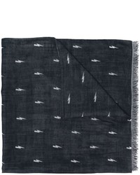 Мужской темно-синий шелковый шарф от Neil Barrett