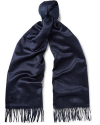 Мужской темно-синий шелковый шарф от Tod's