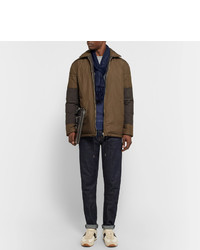 Мужской темно-синий шелковый шарф от Tod's