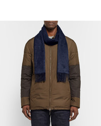 Мужской темно-синий шелковый шарф от Tod's