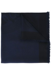Мужской темно-синий шелковый шарф от Versace