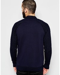 Мужской темно-синий шерстяной бомбер от ONLY & SONS