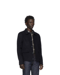 Мужской темно-синий шерстяной бомбер от Officine Generale