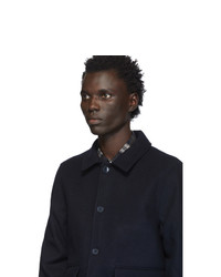 Мужской темно-синий шерстяной бомбер от Officine Generale