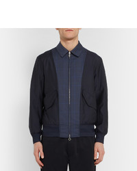 Мужской темно-синий шерстяной бомбер от Oamc