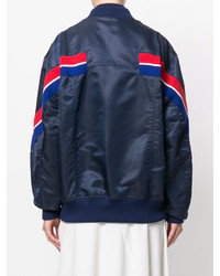 Женский темно-синий шерстяной бомбер от Facetasm