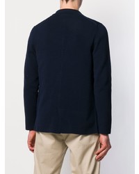 Мужской темно-синий шерстяной вязаный пиджак от Drumohr