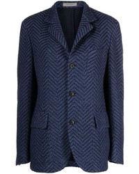 Мужской темно-синий шерстяной вязаный пиджак от Corneliani