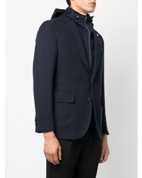 Мужской темно-синий шерстяной вязаный пиджак от Luigi Bianchi Mantova