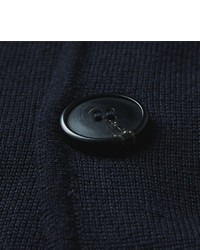 Мужской темно-синий шерстяной вязаный пиджак от Sunspel
