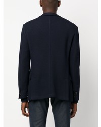 Мужской темно-синий шерстяной вязаный пиджак от Corneliani