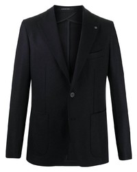 Мужской темно-синий шерстяной вязаный пиджак от Tagliatore