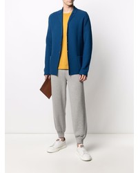 Мужской темно-синий шерстяной вязаный пиджак от Malo