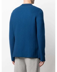 Мужской темно-синий шерстяной вязаный пиджак от Malo