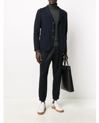 Мужской темно-синий шерстяной вязаный пиджак от Barena