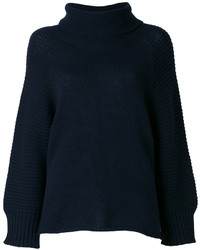 Женский темно-синий шерстяной вязаный свитер от Armani Collezioni