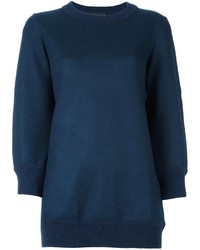 Женский темно-синий шерстяной вязаный свитер от Dsquared2