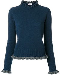 Женский темно-синий шерстяной вязаный свитер от RED Valentino