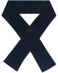 Мужской темно-синий шерстяной вязаный шарф от A.P.C.