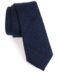 Темно-синий шерстяной галстук в шотландскую клетку