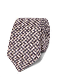 Мужской темно-синий шерстяной галстук с узором "гусиные лапки" от Brunello Cucinelli