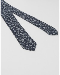 Мужской темно-синий шерстяной галстук с цветочным принтом от Ted Baker