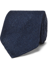 Мужской темно-синий шерстяной галстук от Drake's