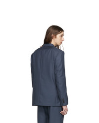 Мужской темно-синий шерстяной двубортный пиджак от Gucci