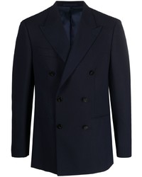 Мужской темно-синий шерстяной двубортный пиджак от D4.0