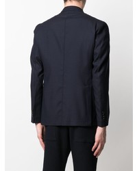 Мужской темно-синий шерстяной двубортный пиджак от Tagliatore