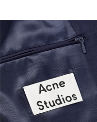 Мужской темно-синий шерстяной двубортный пиджак от Acne Studios