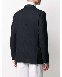 Мужской темно-синий шерстяной двубортный пиджак от Corneliani