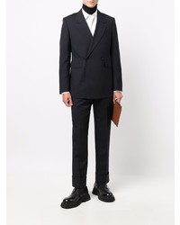 Мужской темно-синий шерстяной двубортный пиджак от Sandro