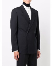 Мужской темно-синий шерстяной двубортный пиджак от Sandro