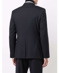 Мужской темно-синий шерстяной двубортный пиджак от Sandro