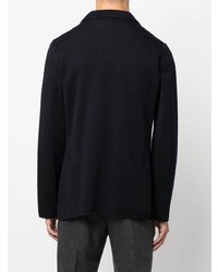 Мужской темно-синий шерстяной двубортный пиджак от Lardini