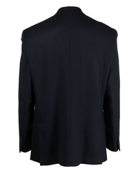 Мужской темно-синий шерстяной двубортный пиджак от Paura