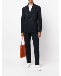 Мужской темно-синий шерстяной двубортный пиджак от Barena