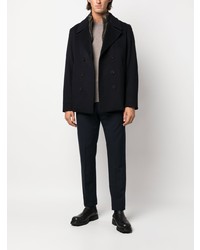 Мужской темно-синий шерстяной двубортный пиджак от Paltò