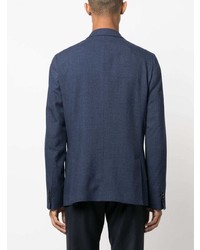 Мужской темно-синий шерстяной двубортный пиджак от Paul Smith