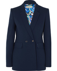 Женский темно-синий шерстяной двубортный пиджак от Emilio Pucci