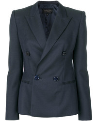 Женский темно-синий шерстяной двубортный пиджак от Giambattista Valli