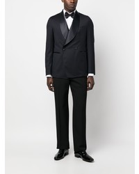 Мужской темно-синий шерстяной двубортный пиджак от Tagliatore