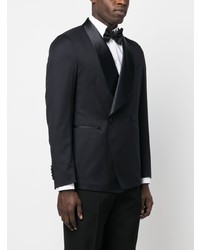Мужской темно-синий шерстяной двубортный пиджак от Tagliatore